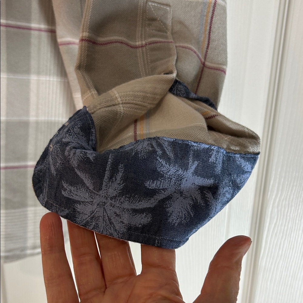 Tommy Bahama Canyon Beach Pebble Clay Plaid Flannel Shirt - Picture 3 of 11